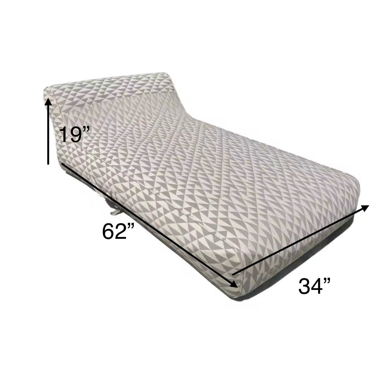 Luxe Linen-Like Inflatable Pool Lounge-Charcoal Abstract