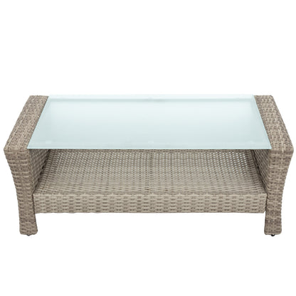 Set Of 4 Piece All Weather Wicker Patio Furniture