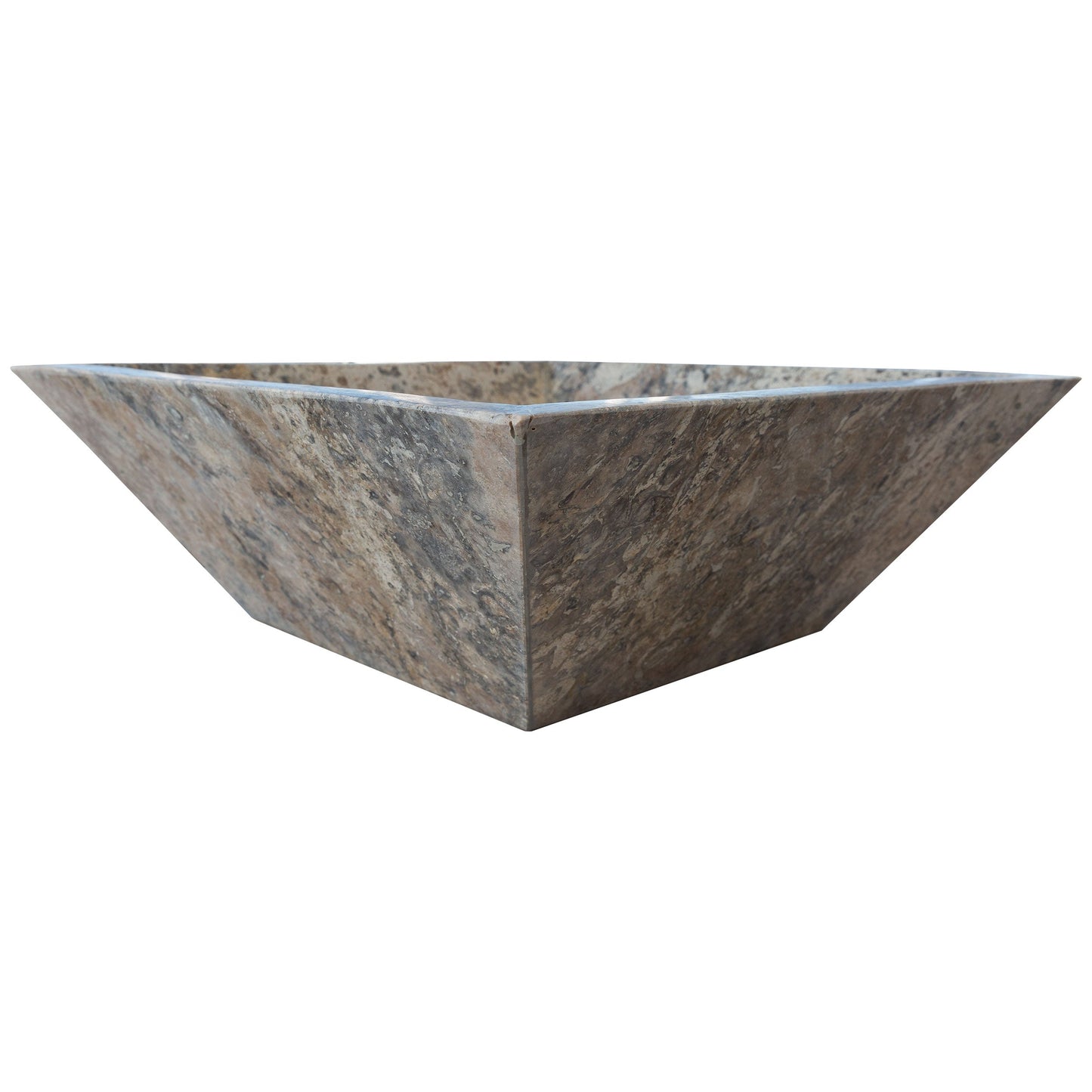Silver Travertine Natural Stone Outdoor Fire Pit 24x24 Inches for Patio Backyard